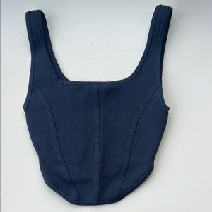 Aritzia Babaton Navy Blue Sculpt Knit Cropped tank - Size 2XS